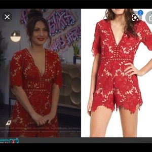 ASTR the label red romper size L-XL